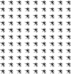 Many spines or sea urchins arranged in rows