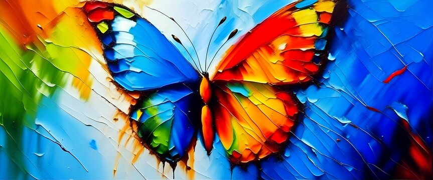 abstract colorful background with butterflies