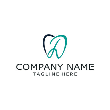 letter D or dental logo design template for clinic
