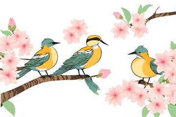 Close-up of cute little bird sparrow on branch