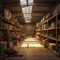 Obraz premium Storage room, Takayama, Japan interior design 