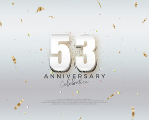 Modern 53rd anniversary design. Vector design premium editable. Premium vector for poster, banner, celebration greeting.