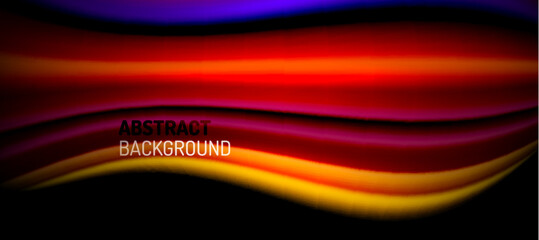 Rainbow color wave lines on black. Techno or business abstract background for posters, covers, banners, brochures, websites