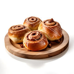 Photo of cinnamon rolls isolated on white background