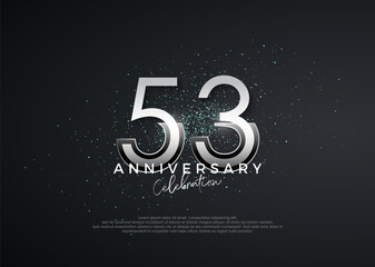 Fototapeta na wymiar Simple and elegant numbers. 53rd anniversary celebration. Premium vector for poster, banner, celebration greeting.