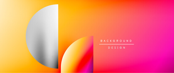 Bright color circle and round element minimal geometric abstract background for posters, covers, banners, brochures, websites