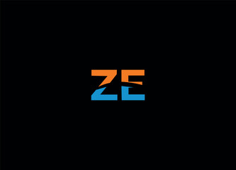 ZE  initial letter logo design and monogram logo