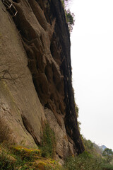 Close up on Wuyishan rock formations on the way to Da Wang Shan, Fujian, China
