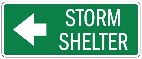 Hurricane evacuation route storm shelter