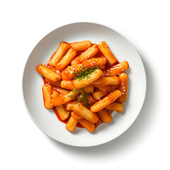 Photo of Tteokbokki isolated on white background