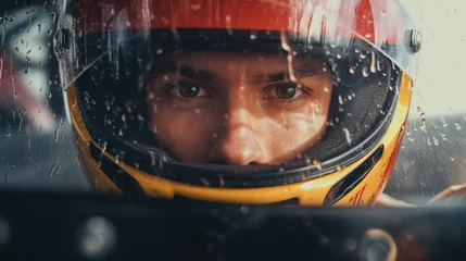 Foto op Canvas Pulse of the Race: Formula 1 Driver in Control, generative ai © Adolfo Perez Design