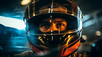 Poster Racing Spirit: Formula 1 Driver Gears Up for Action, generative ai © Adolfo Perez Design