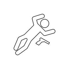 Dead person chalk icon design. Crime scene concept. Dead body icon. isolated on white background. Vector illustration 