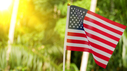 American flag with copy space for Memorial Day, 4th of July, Labour Day. Independence Day.