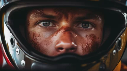 Foto op Canvas Racer's Resolve: Formula 1 Driver's Unyielding Look, generative ai © Adolfo Perez Design