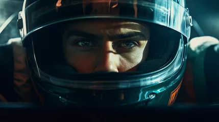 Poster Charge to Triumph: Formula 1 Pilot in his zone, generative ai © Adolfo Perez Design