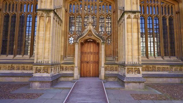 The Divinity School. University of Oxford. Historic medieval landmark. Tour for visitors and students on campus, England. 