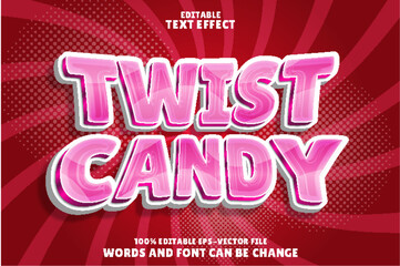 twist candy editable text effect emboss modern style