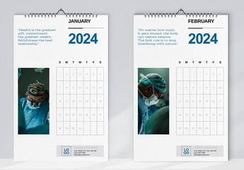 Medical Clinic Wall Calendar 2024 Layout