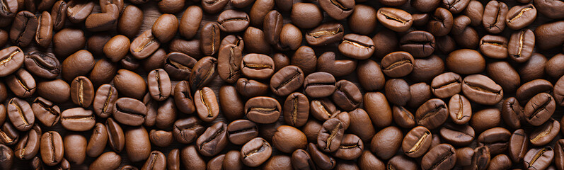 Fototapeta premium Flat lay of coffee beans.