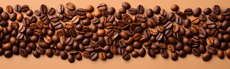 Fototapeta premium Flat lay of coffee beans.