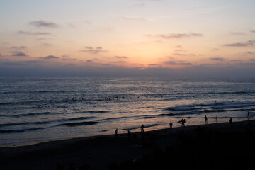 pacific beach at sunset, san diego, california