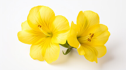 Photo of Evening Primrose flower isolated on white background