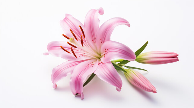 Photo of Fairy Lily flower isolated on white background