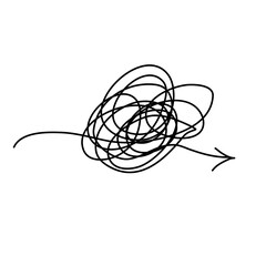 tangled lines of ideas concept