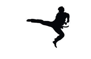 Fototapeta na wymiar taekwondo silhouette vector. Boxing and competition silhouettes vector image,