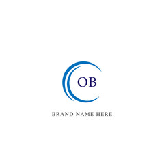 OB circle letter logo design with circle and ellipse shape. OB ellipse letters with typographic style. The three initials form a circle logo. OB Circle Emblem Abstract Monogram Letter Mark Vector.