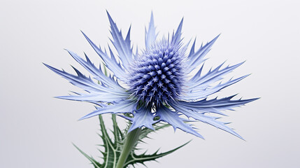 Photo of Sea Holly flower isolated on white background