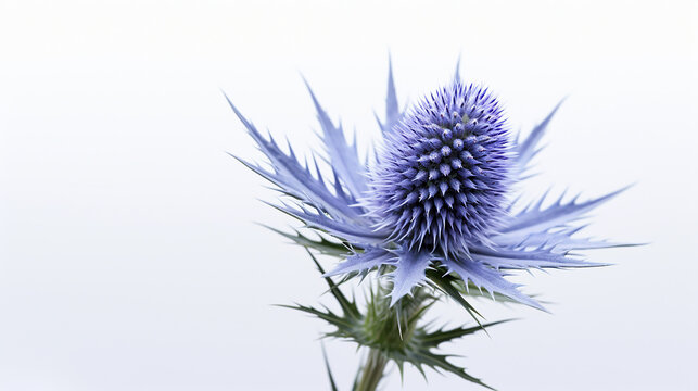 Photo of Sea Holly flower isolated on white background