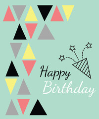 vector of birthday card with simple lineart