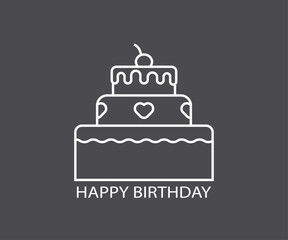 vector of birthday card with simple lineart