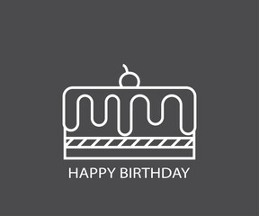 vector of birthday card with simple lineart