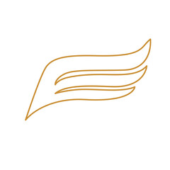 Gold wings line logo