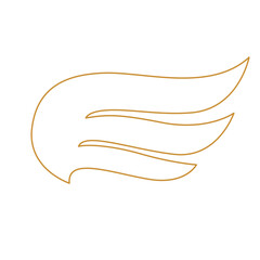 Gold wings line logo