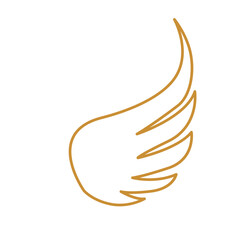 Gold wings line logo