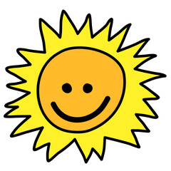 Summer yellow sun doodle