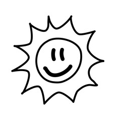 Summer yellow sun doodle