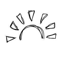 Doodle of half sun