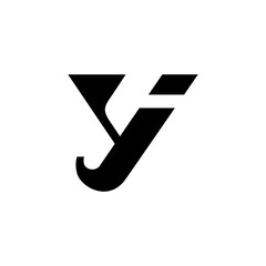 The monogram is the letter Y and J. Elegant and outline.