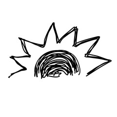 Doodle of half sun
