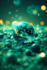 retro style theme, Explode planets by Me, bokeh, photo, 8k, dark, dynamic action, pale washed out style, shot on cyanotype, cracked lens, dreamy nostalgic, soft focus, texture