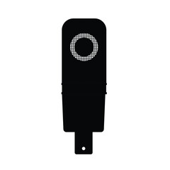 Microphone Silhouette. Black and White Icon Design Elements on Isolated White Background