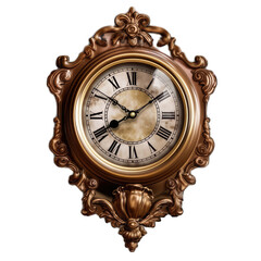 antique clock isolated on white