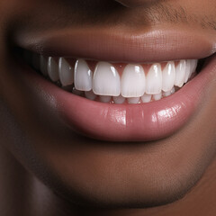 Closeup photo of teeth smile of man