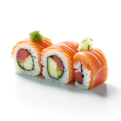 Sushi on white background isolated photo