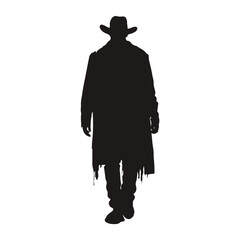 cowboy silhouette standing man